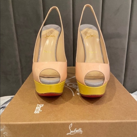 Christian Louboutin Peep Toe Slingback Heels-37.5 - Picture 5 of 9